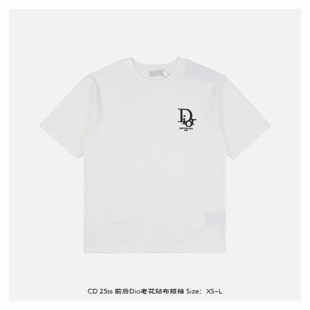 dior 迪奥 25Ss 前后Dio老花贴布短袖 面料采用230克重精梳棉 定制32支1*1螺纹 成衣两遍水洗处理 面料舒适亲肤无异感 定制定染面料 纺织密度高