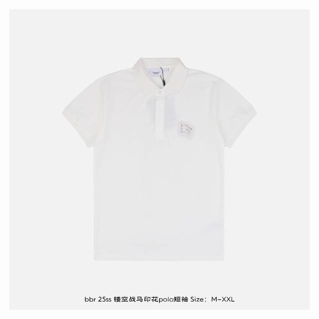 burberry 博柏利 25Ss 镂空战马印花polo短袖 纯棉珠地棉面料经典款polo衫 经典系列 图案装饰让商务休闲风增添了经典的色彩 整体高级简单大方