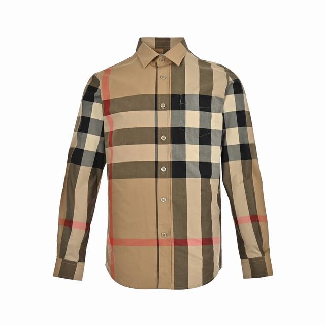 burberry 巴宝莉 经典大格纹衬衫 定制原版一致20支精梳棉单线纱 纱线全部订染 最终确定织法 无论是格型大小线条粗细均达到Y版水平并且布料没有尾斜现象