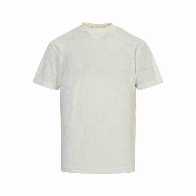 louis Vuitton 路易威登 25Ss 暗纹老花Logo棋盘格提花短袖 全幅Damier棋盘格提花260G 32S双纱1*1螺纹 面料螺纹同缸定染 进口