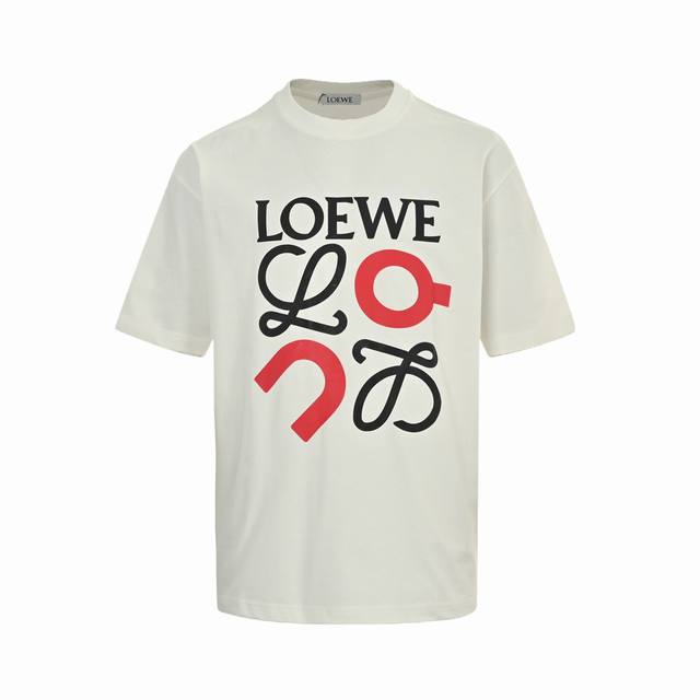 loewe 罗意威 25Ss 昂跑联名印花短袖 面料经过2次高温缩水固色 不变形不缩水不起球 26支280G紧密双纱面料 配320G双纱拉架十字紧密高克重螺纹