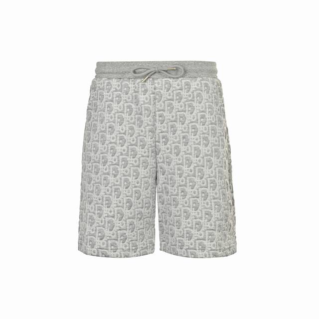 dior 迪奥 25Ss 满印老花提花短裤 面料采用定织21支平纹布底 G纯棉提花布 进口特种德国伽玛圆筒毛巾机交织而成 28针筒细线织造 底部先不抓毛便于贴紧