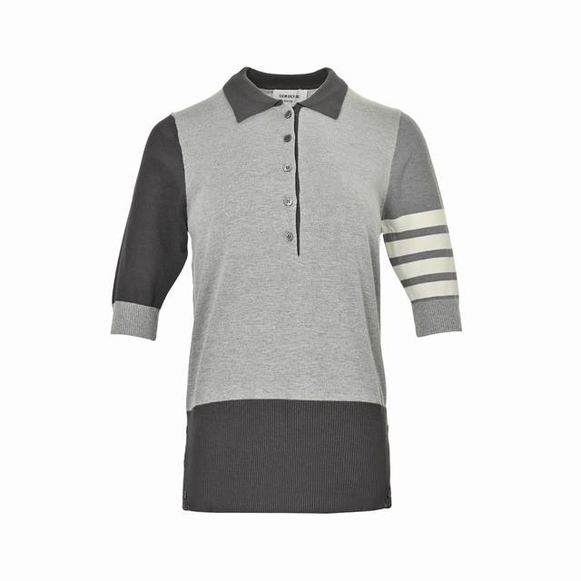 thom Browne 汤姆布朗 拼色针织polo短袖 原版定制面料 辅料 size:1-3