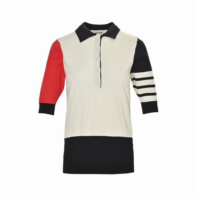 thom Browne 汤姆布朗 拼色针织polo短袖 原版定制面料 辅料 size:1-3