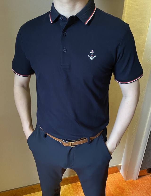 Tb 2025Ss夏季新款字母Logo男士翻领polo衫 经典商务男款 高端男装的天花板级别的商务男款 简约时尚大气不失优雅 单穿内搭体面过人 品质控 细节控的