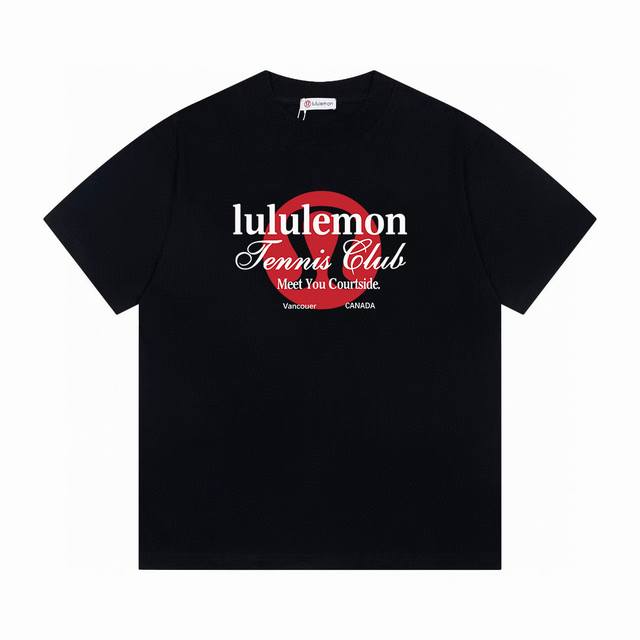 lululemon 露露 标识字母印花百搭简约短袖T恤男女同款 吊牌 领标 水洗唛 三标齐全 定织定染280克精梳棉面料 尺码 S-Xxl 颜色 黑色 白色