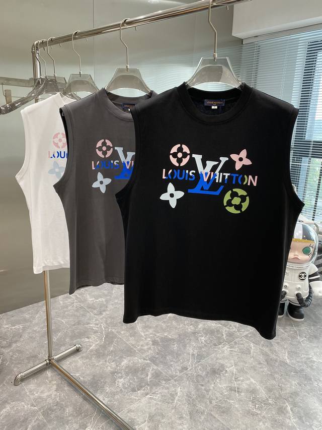 驴家 Ss夏季时尚休闲短袖背心 专柜同步胸前奢华顶级品牌印胶装饰图案字母Logo设计 档次极高 定制原版辅料 独特设计 舒适透气 基础色颜色搭经典完美演绎欧洲大
