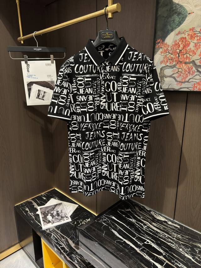 ver25S春夏新款休闲翻领短袖polo 丝光 码数M-3Xl