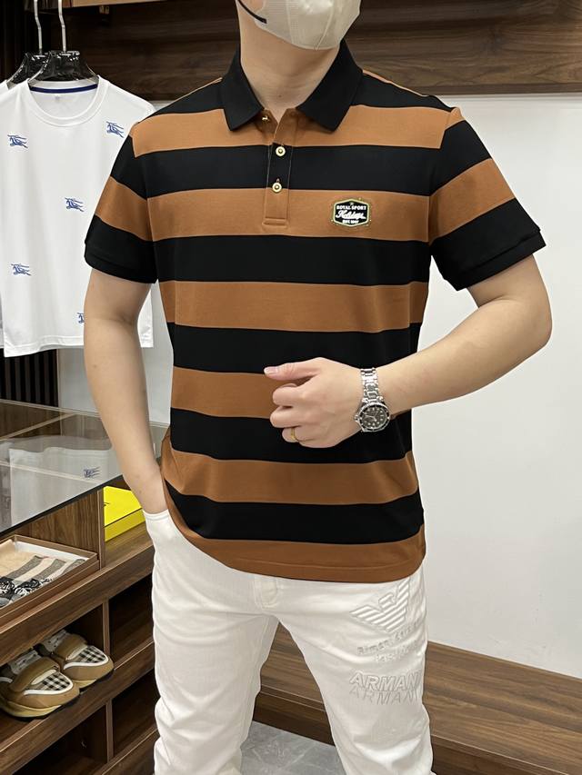 Armani 阿玛尼-2540Ss夏季新款 时尚大爆款翻领T恤 休闲时尚外穿 内搭必备款 舒适好看上身可见 定制进口高端丝光面料 手感细腻丝滑有质感 上身舒适透