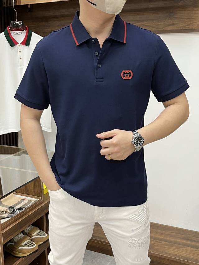 Gucci 古琦-2540Ss开春新款 专柜时尚大爆款翻领T恤 休闲时尚外穿 内搭必备款 舒适好看上身可见 定制进口高端丝光面料 手感细腻丝滑有质感 上身舒适透