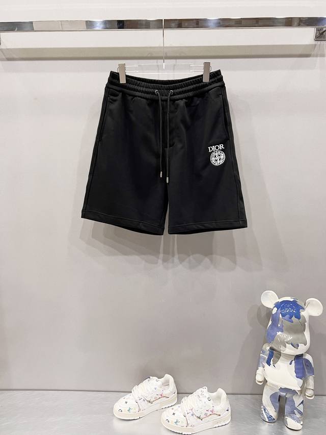 dior 迪奥 纯棉毛圈牛肚面料短裤 迪奥联名石头岛刺绣字母星徽Logo标识 官方同步 高版本 高品质 时尚个性 百搭潮流 纯原品质 原版面料 吊牌 领标 水洗