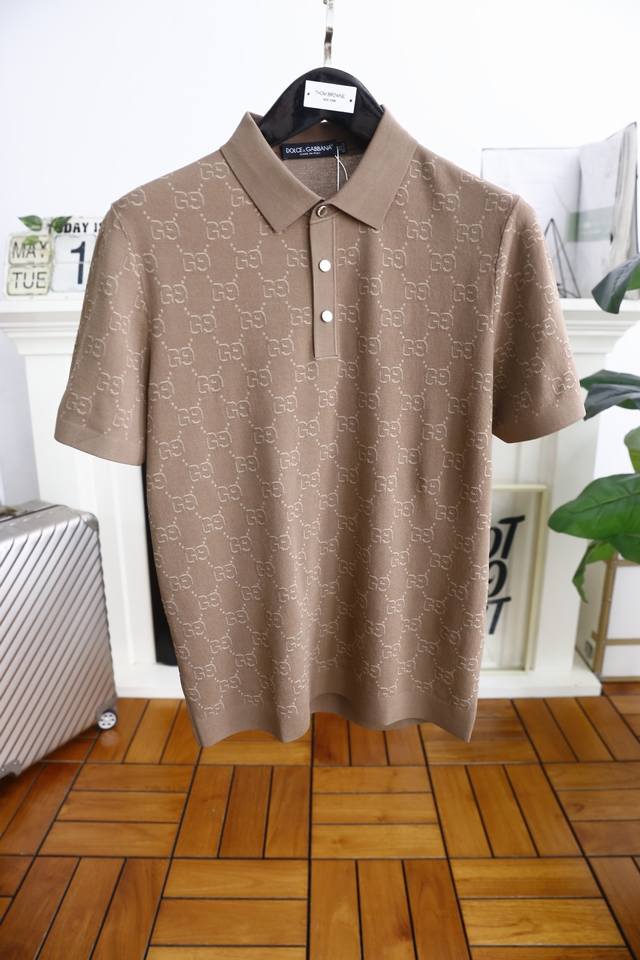 古驰 Gu*Ci. 2025夏季新品男士翻领短袖polo衫奢华品牌经典提花Logo设计 任何人都可以轻松驾驭 采用高档顶级伊力特面料 非常显档次懂货的必须入 版