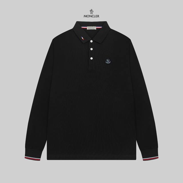 Moncler 蒙口 25Ss新款徽标刺绣翻领长袖polo衫 简约而不失精炼风范的T恤.缔造现代优雅造型的最佳单品.渠道精品 客供piquet气孔纤维珠地棉面料