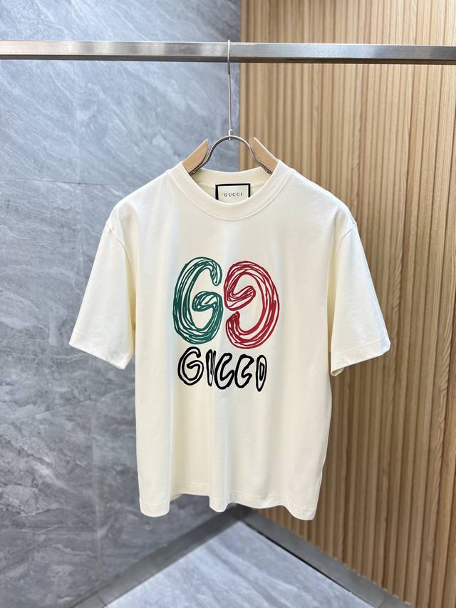 Gucci 古奇 2025年春夏新品上新 三标齐全 圆领短袖T恤 好货不用过多介绍 看细节 专柜码数 S-Xxxl 175 140建议M