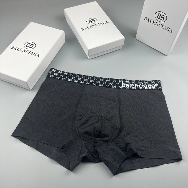 B家 巴黎世家 精品盒装男士内裤 轻薄透设计 采用进口轻薄冰丝 轻薄透气丝滑 无痕裁剪 穿着无束缚感 触感柔软亲肤 细柔透气 线条流畅 亲肤舒适如第二层肌肤 3