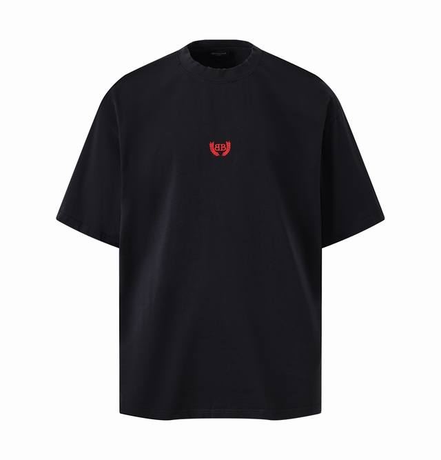 Blcg25Ss麦穗刺绣短袖S-L 面料采用230克纯棉平纹布搭配32S双纱拉架螺纹350G精棉面料通常具有较好的吸湿性透气性保暖性和耐磨性同时也比较柔软和光滑