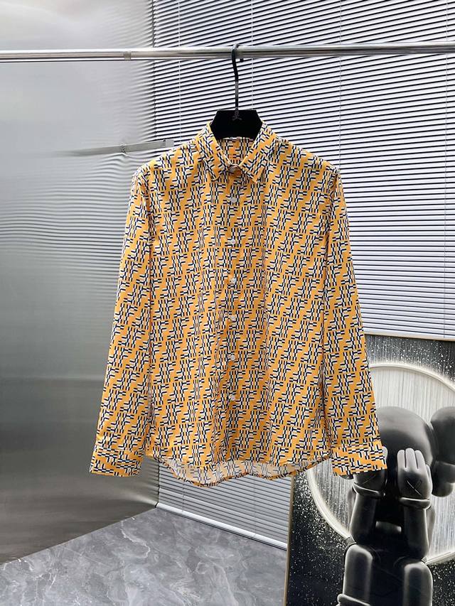 Cheny 芬迪 Fendi 2025Ss新款长袖 衬衫 衬衣 高端版本 专柜定制面料 透气舒适度高 细节无可挑剔 品牌元素设计理念 体现高品质 手感细腻柔软