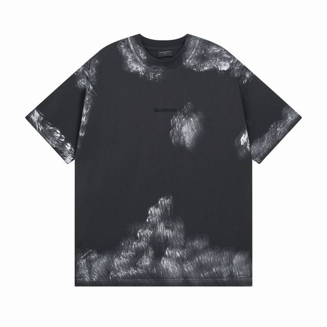 细节图 顶级版本.官网品质 #Balenciga巴黎##巴黎25Ss前后经典字母刺绣涂鸦做旧短袖#官方原版一比一完美复刻 面料采用260G巴黎专用双纱高克重1比