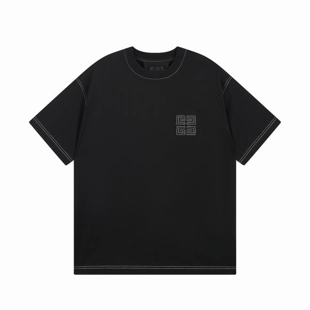 细节图 顶级版本 #Givenchy#纪梵希.25Ss经典4G贴皮立体刺绣短袖T恤 面料采用定制Giv全棉双纱面料 克重260G 手感松软细腻扎实 舒适透气不易