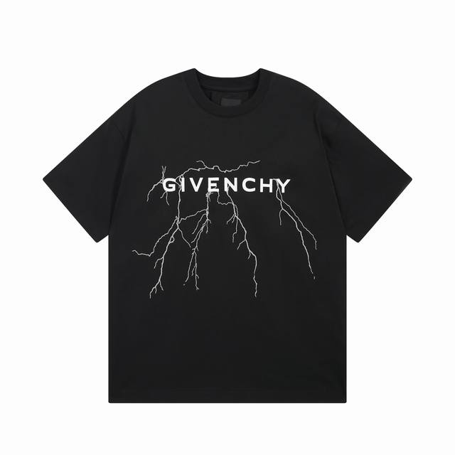 细节图 顶级版本 #Givenchy#纪梵希.25Ss反光闪电印花短袖T恤 面料采用定制Giv全棉双纱面料 克重260G 手感松软细腻扎实 舒适透气不易变形 螺