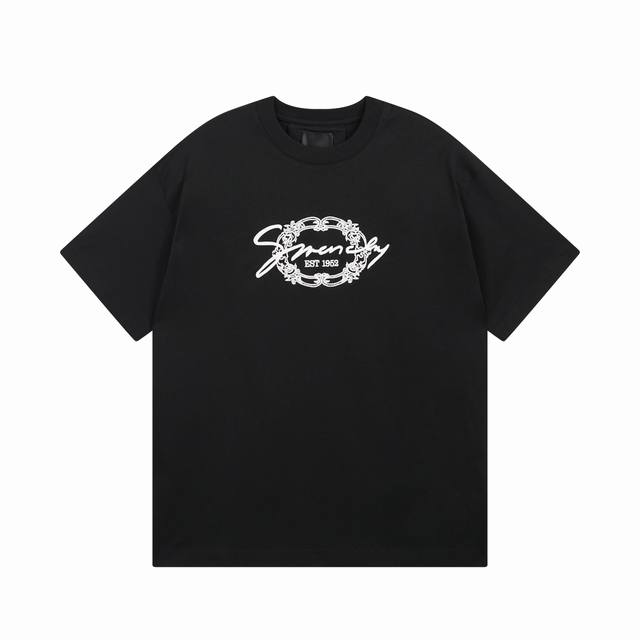 细节图 顶级版本 #Givenchy#纪梵希.25Ss.经典字母图案绣花短袖T恤 面料采用定制Giv全棉双纱面料 克重260G 手感松软细腻扎实 舒适透气不易变
