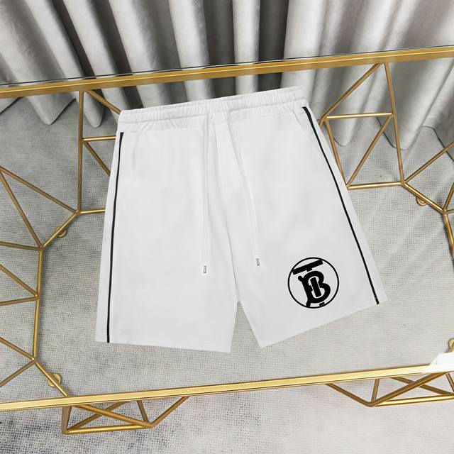 burberry 巴宝莉印花纯棉卫裤短裤五分裤 1:1对版面料380克毛圈高克重百分百纯棉 提前做过预缩水1 1双纱洗一辈子都不会变形的 男女同款 官网细节 字