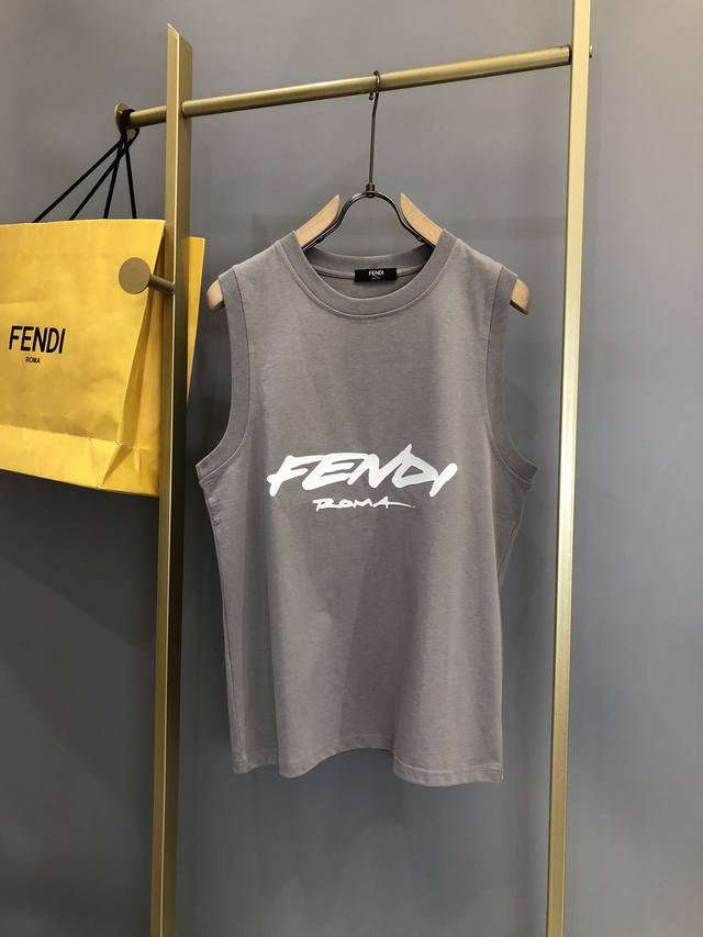 f*Endi 夏季最新款背心短T 胸前字母Logo图案设计 精选优质欧绵面料打造 夏季必备单品 时尚元素轻松驾驭 尺码 M-Xxl