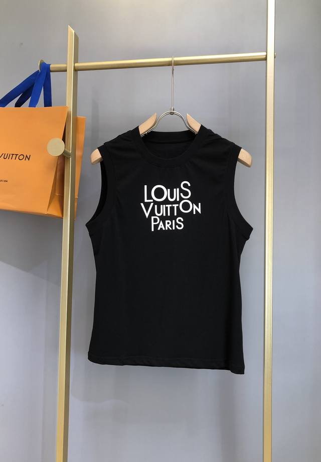 LV 春款新款字母Logo无袖背心 活力满满 3D立体逼真烫画工艺 非常逼真 奢华大气上档次 细节感满满 尺码 M-3Xl