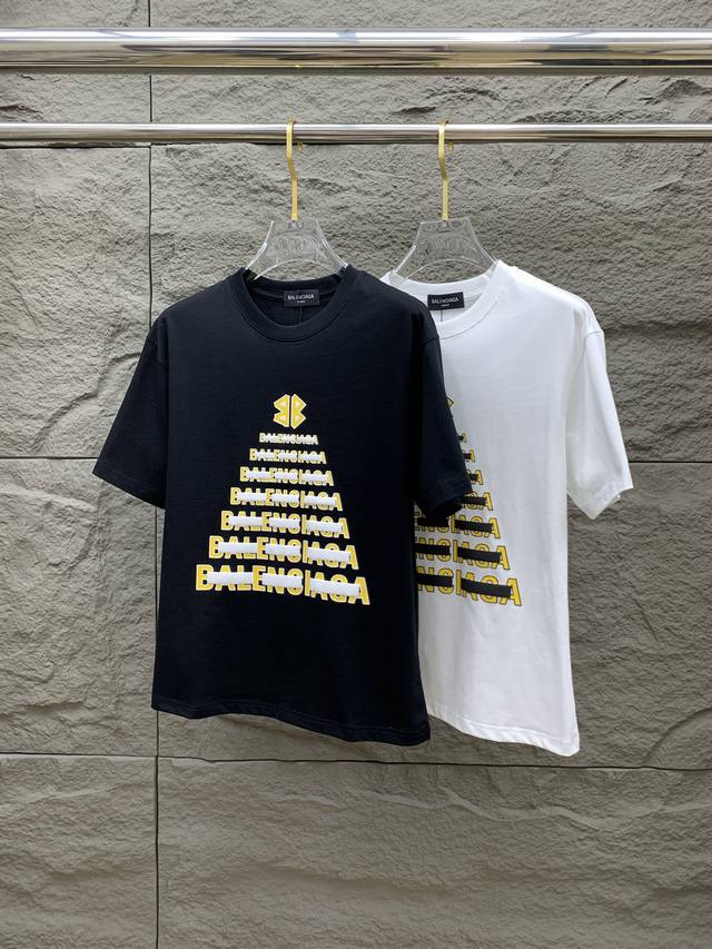 调价 调价 市场有仿版认准工艺和面料 25Ss巴黎世家纯棉最新面料 最高版本 经典标识图案Logo时尚简约潮流短袖 最顶级的品质专柜原单短袖 顶级制作工艺进口面