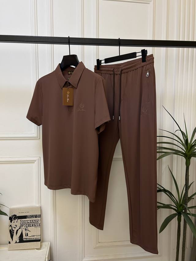 新品Lp速干套装 衣服 裤子 Ss春夏新品套装polo短袖+卫裤进口四面弹力速干面料 内里包边走线均匀细致 密而不乱彰显大厂做派 面料 柔软细腻 挺阔舒适 细腻