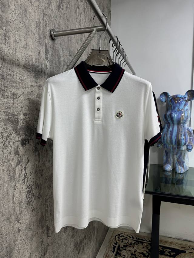 上新 25Ss M家 早春新款起脚中珠面料 polo 原版定制 进口纱线色染 经典百搭 码数48-56