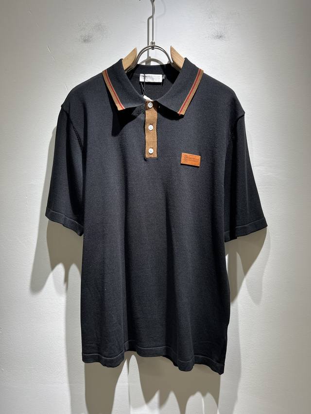 Bc-Brunello Cucineli 2025春夏新款男士短袖伊力特针织polo衫 众多明星都爱穿的时尚百搭单品 胸前Logo皮革超级好看,喜欢经典简约的朋