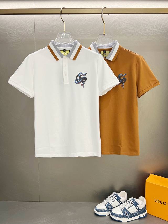 古家25Ss新款春夏短袖翻领T恤polo 最高版本客供定制高端朱地面料简单时尚款 拼色螺纹超级好看 经典Logo简单大方的款式 满满的高级感 四季可穿 简欧风格