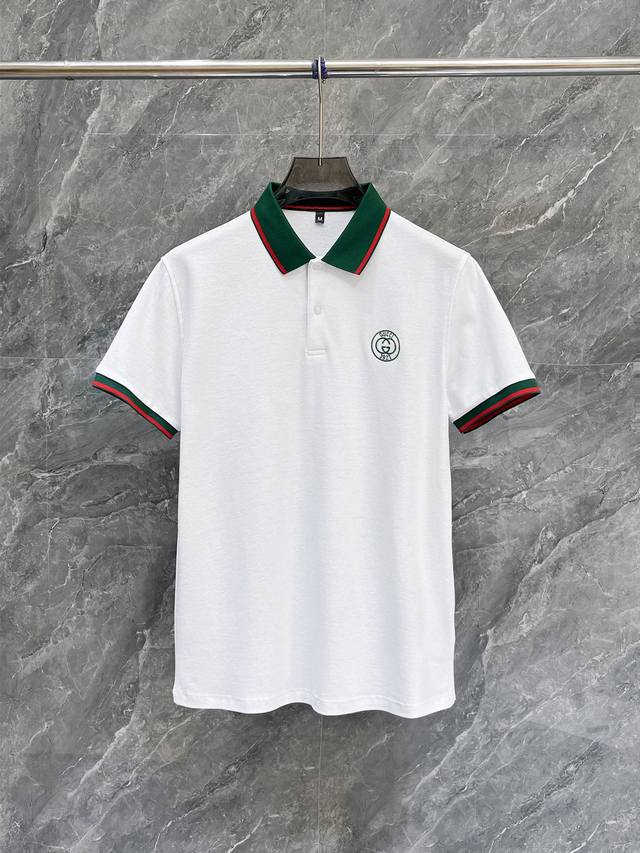 古奇 2025Ss夏季新款字母Logo男士翻领polo衫 经典商务男款 高端男装的天花板级别的商务男款 简约时尚大气不失优雅 单穿内搭体面过人 品质控 细节控的