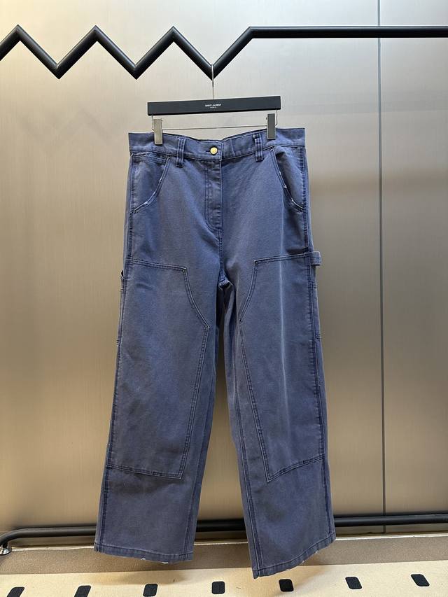 prada 三角徽标伐木复古牛仔裤 定制定染斜纹珠帆牛仔面料 云绒棉袋布 成衣炒色 多位马骝 人工磨位 size 36 38 40 42