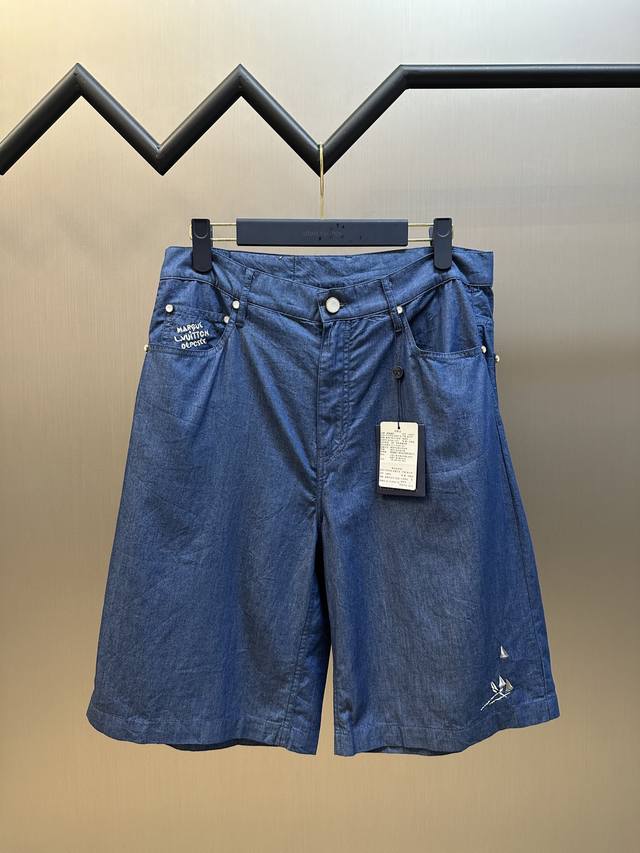 Lv 帆船刺绣青年布短裤 采用全棉紧密青年牛仔布 进口刺绣 成衣洗水 定制1:1珠光纽扣 size 30.32.34.36