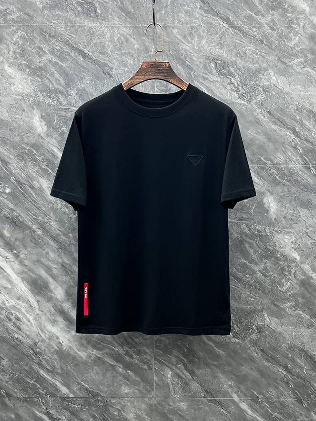 白色 S M Xl 2Xl pd# 2025春夏新款首发专柜最新款短袖圆领T恤 高端订制 设计前卫时尚 品牌Logo重工艺设计 高端定制230克面料.手感柔软.