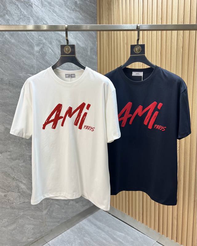Ami 2025年春夏新品上新 三标齐全 圆领短袖T恤 好货不用过多介绍 看细节 专柜码数 M-Xxxl 175 140建议L
