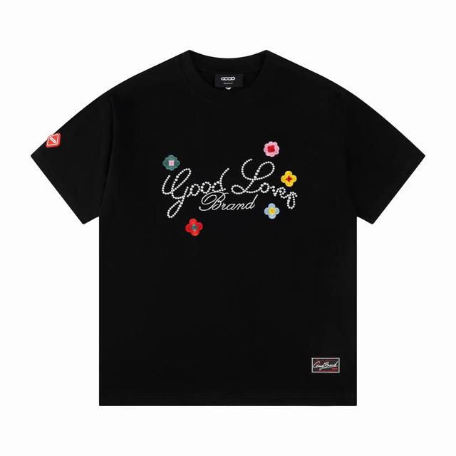 goodbrand 刺绣花卉 标语短袖T恤 情侣同款 颜色 白色 码数 S M L Xl
