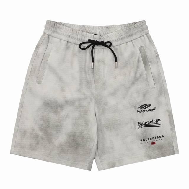 balenciaga 巴黎世家 水洗徽标字母印花短裤 size Xs-L