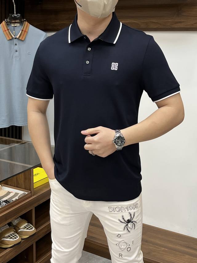 Givenchy 纪梵希-2540Ss开春新款 专柜时尚大爆款翻领T恤 休闲时尚外穿 内搭必备款 舒适好看上身可见 定制进口高端丝光面料 手感细腻丝滑有质感 上