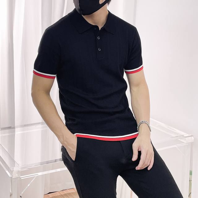 Tb 202G新品短袖polo 帅气时尚 顶级定位顶织字母Logo 简约百搭款 面料针织 不仅挺括 保持潮流的廓形 又穿着舒适 纱织更细腻 码数M-3Xl
