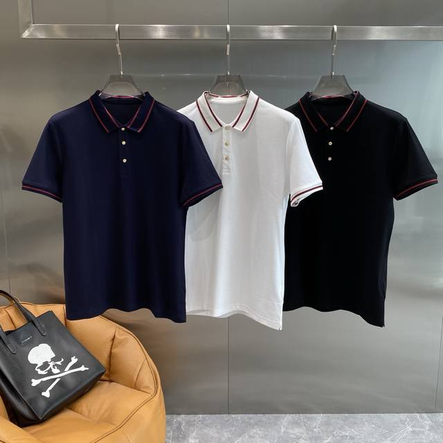 古家 25Ss新款春夏短袖翻领T恤polo 最高版本客供定制高端朱地面料简单时尚款 拼色螺纹超级好看 胸前标志刺绣经典Logo简单大方的款式 满满的高级感 简欧
