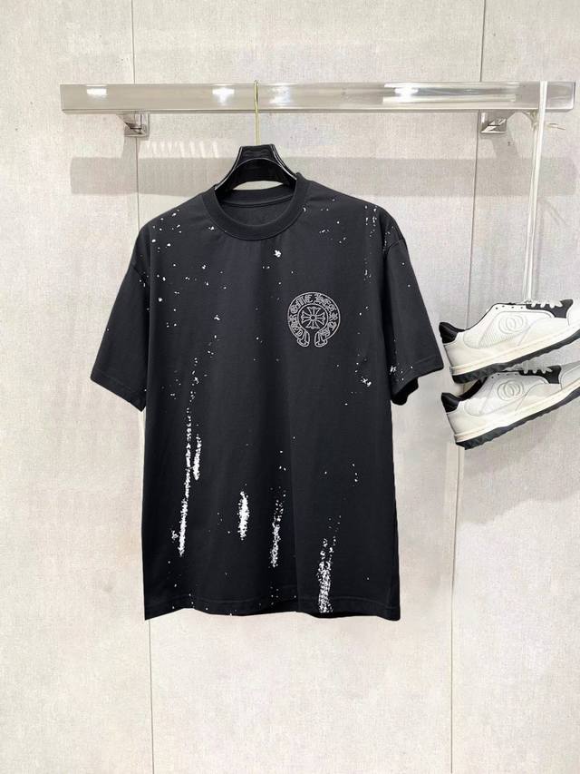 克罗心 高版本2025春夏新款男女同情侣款休闲宽松棉质圆领短袖T恤衫 260克纯棉不变形专供贸易公司渠道稀出 同步官网发售 专柜最新系列 经典时尚设计元素 为全