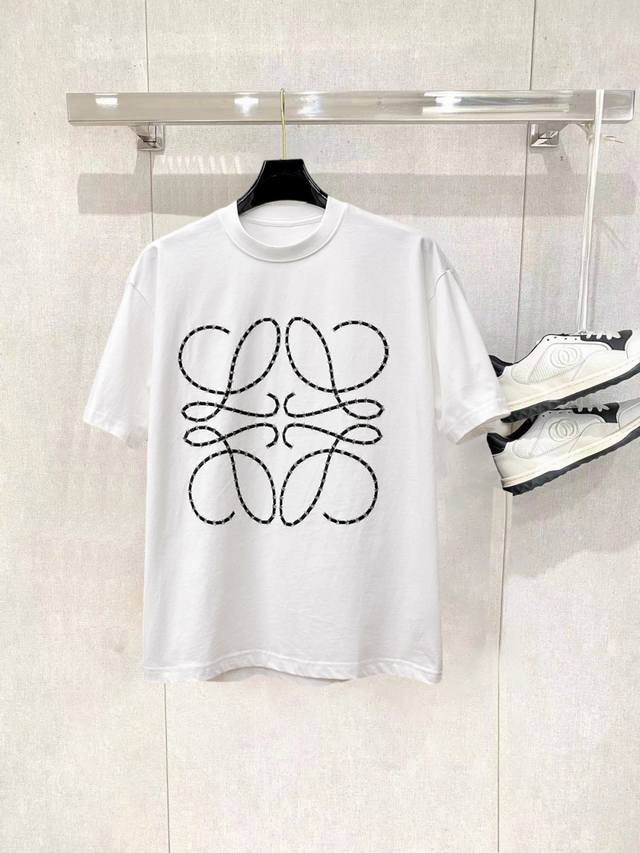罗意威 高版本2025春夏新款男女同情侣款休闲宽松棉质圆领短袖T恤衫 260克纯棉不变形专供贸易公司渠道稀出 同步官网发售 专柜最新系列 经典时尚设计元素 为全