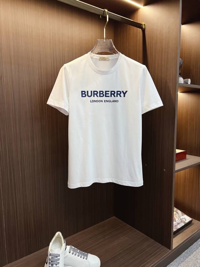 Burberry 巴宝莉 2025Ss春夏高品质丝光棉短袖T恤 M-6Xl可穿至230斤 顶级原单品质 当下最新工艺要求 顶级订单要求车线做工 超级好搭配 顶级