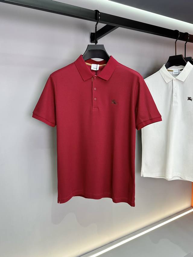 Bur巴宝莉 2025Ss夏季新款战马Logo男士翻领polo衫 经典商务男款 客供定织100%网眼珠地棉布精心制成 面料表面排列均匀整齐的网眼纹理 透气性和散