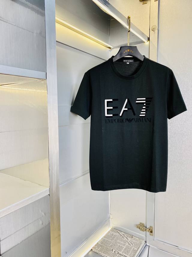 穿240斤 胖子福音 情侣款 码数 M-6Xl 阿玛尼Armani 原单品质 2025最新款 圆领短袖T恤衣服 精选专柜订制顶级双丝光棉进口面料 所有细节做工完