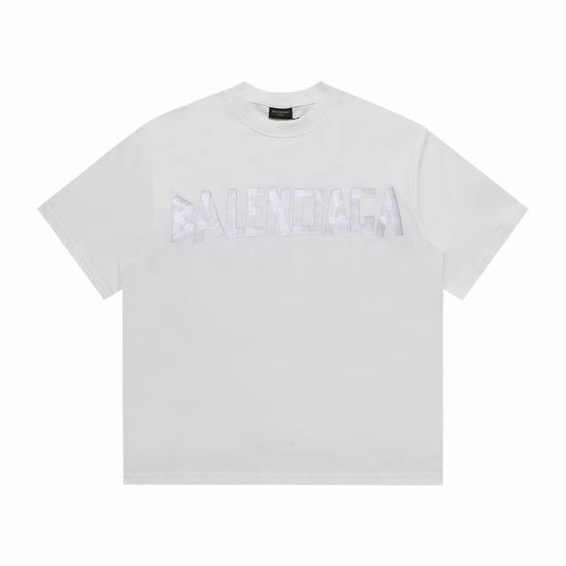 balenciaga巴黎世家 经典白胶带拉浆印花T恤 面料采用260G巴黎专用双纱和市面上的普通版本真的没办法比不同款式水洗麦主麦包括进口麦的颜色与编码 真正还