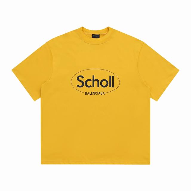 balenciaga 巴黎世家 Scholl联名系列字母短袖 采用前后立体印花 纯棉柔软面料 对色定染面料 超精细平网工艺 潮流感十足 定染纯棉面料 Os版型